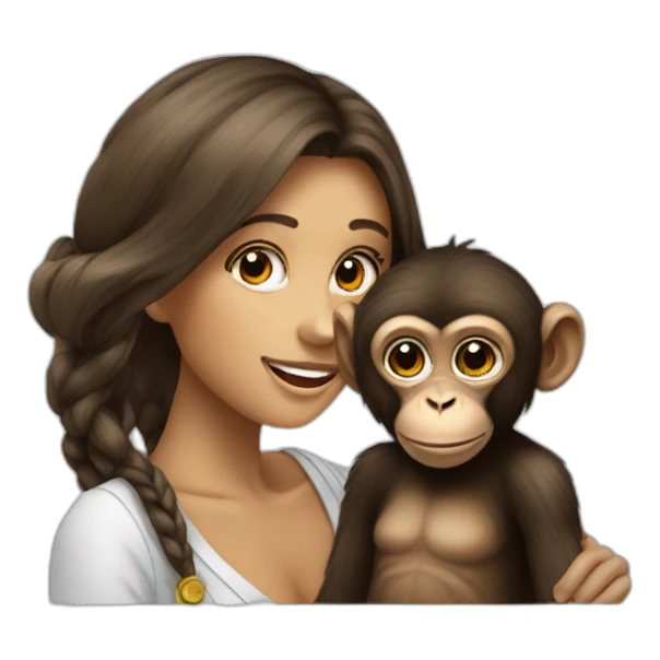 Monkey with beatiful woman sticker