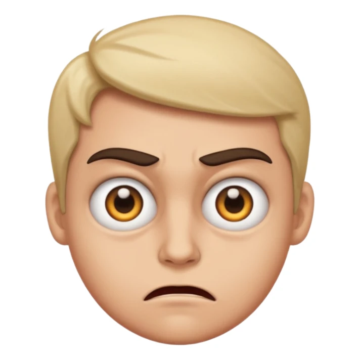 Mad face rolling eyes  sticker