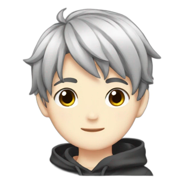 Cute boy anime with black hair  sticker