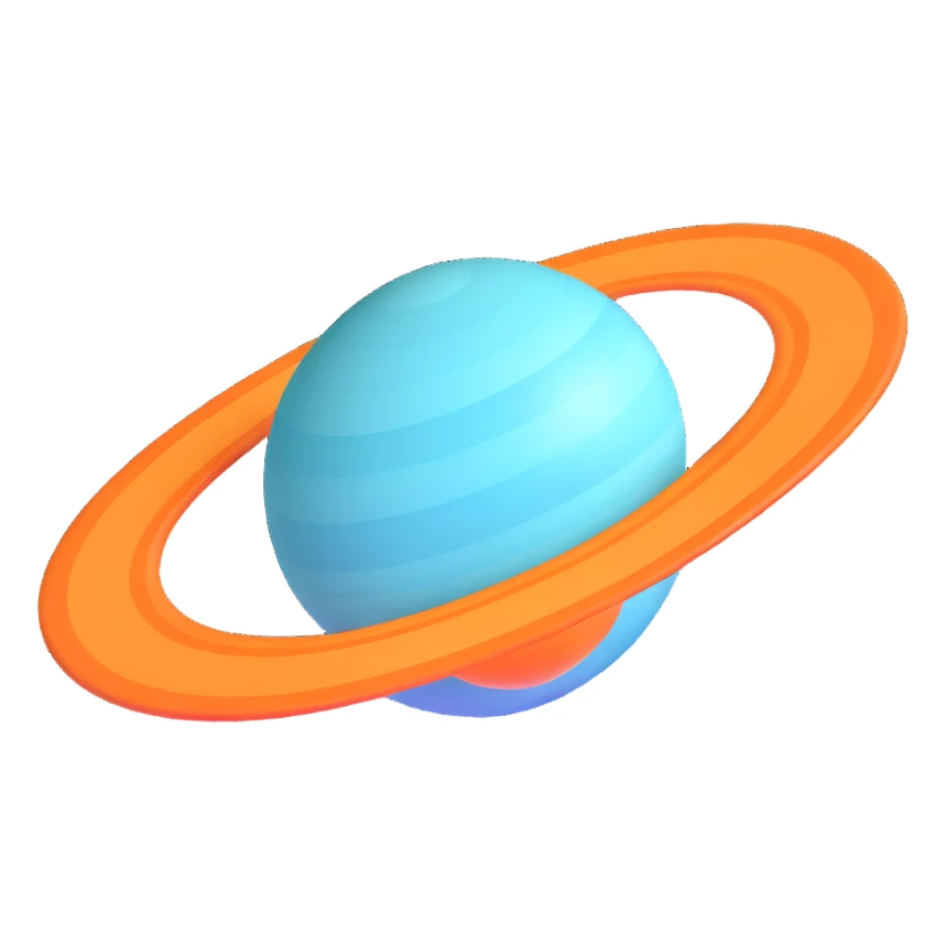 blue planet Uranus with rings sticker