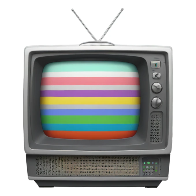 Gray Television with vertical smpte color bars sticker
