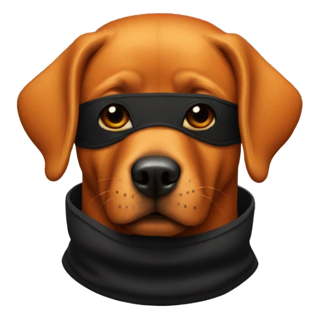 ORANGE dog with BLACK balaclava sticker