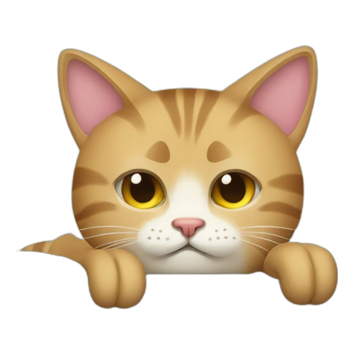 cat wake up and tired sticker