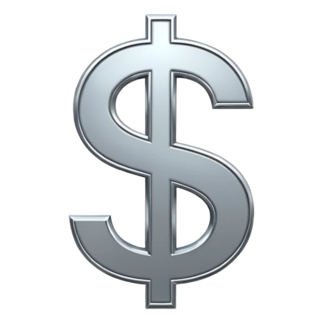 $ dollar metal symbol sticker