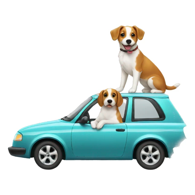Car with dog sticker