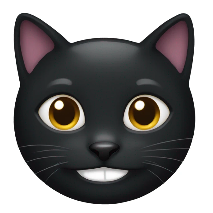 Black cat with smile  sticker