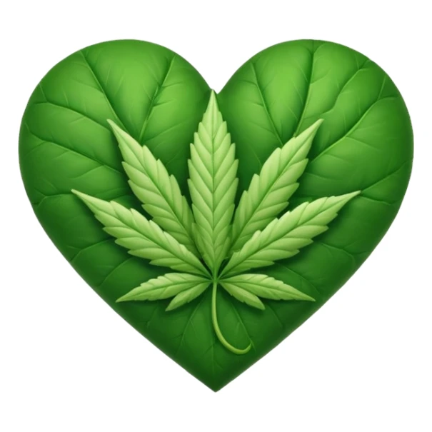 Animated weed leaf heart sticker