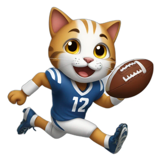 cat playing football sticker