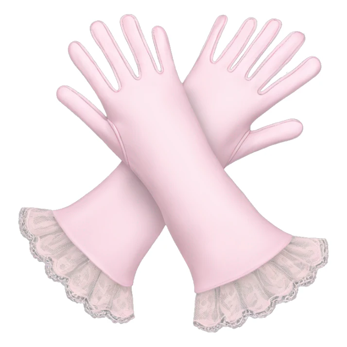 Long light pink regency gloves with laces  sticker