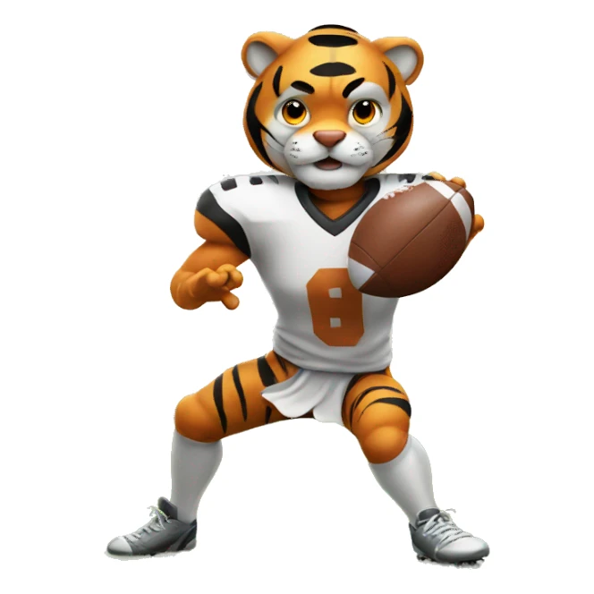 Tiger playing football sticker