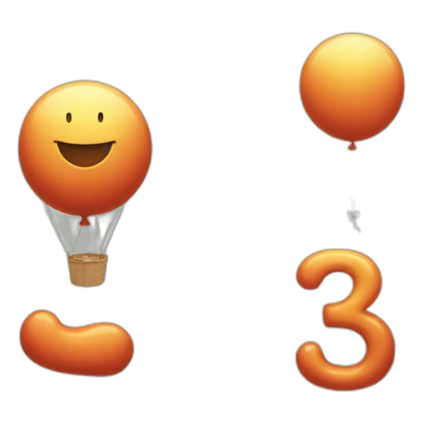 number 3 as a ballon sticker