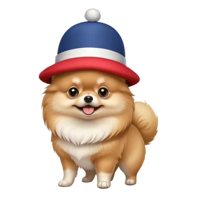 pomeranian with french hat sticker