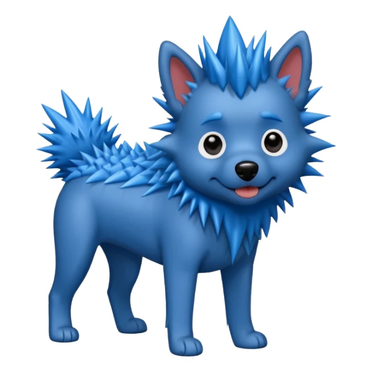 blue very spiky haired dog sticker