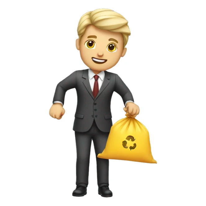 white business man throwing in trash sticker