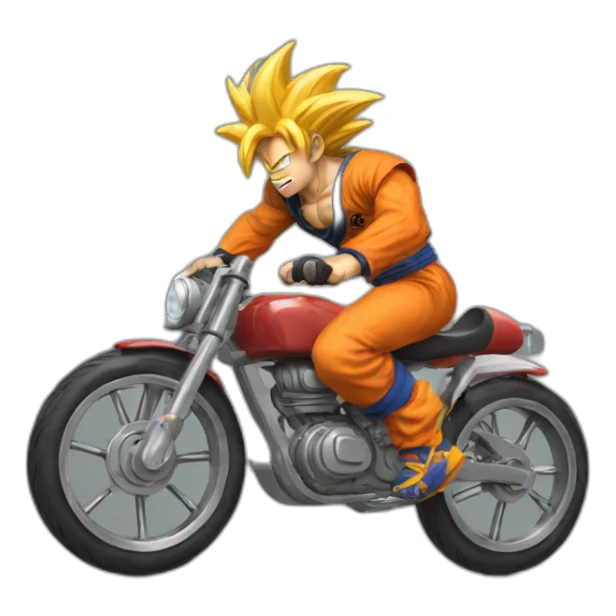 Goku on a bike sticker
