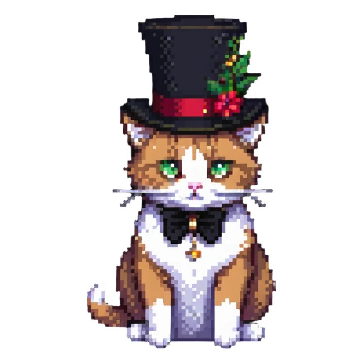 cat with a tophat sticker