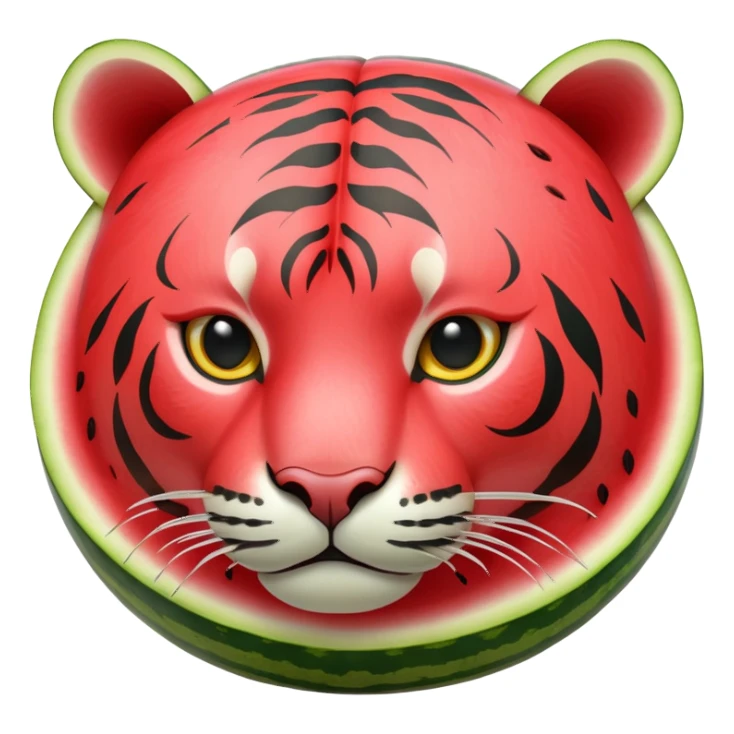 watermelon carved into tiger shape sticker