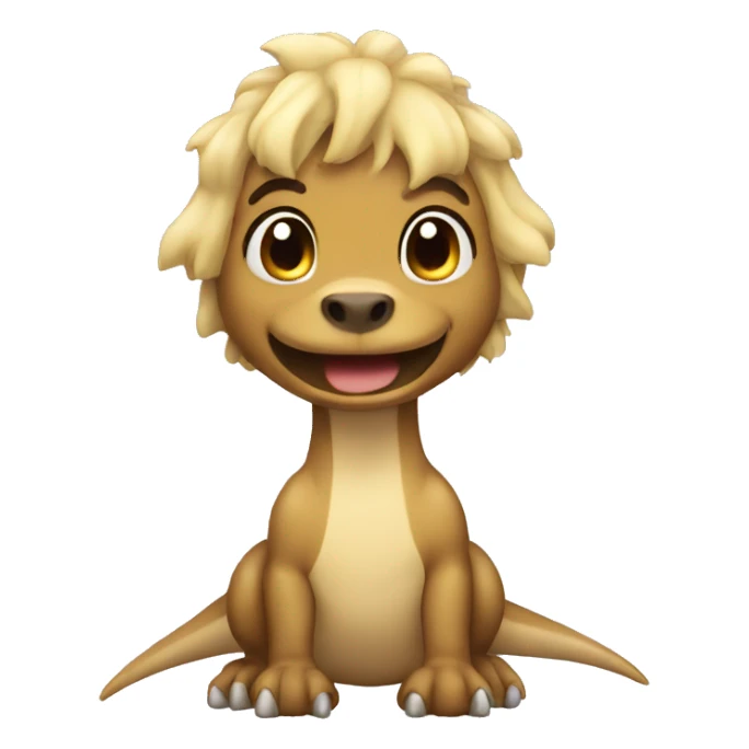 Cute with blond hair dinosaur sticker