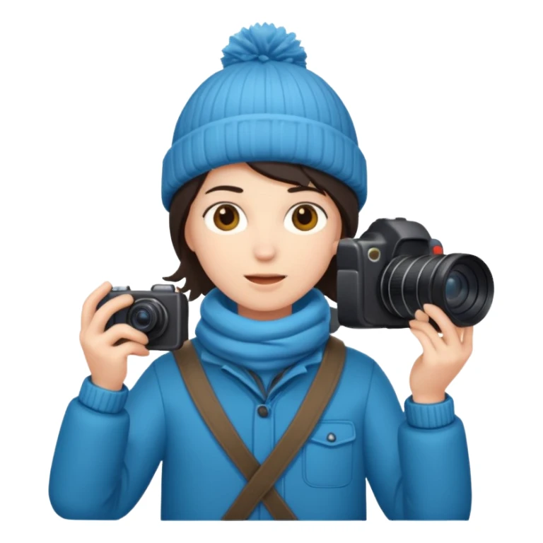 fotographer with winter clothes sticker