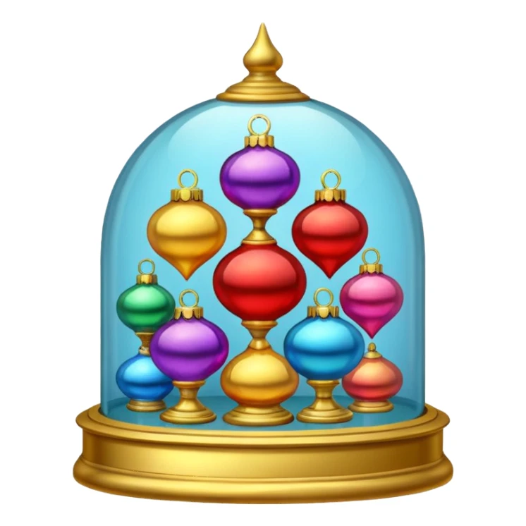 old Ornaments in a glass  showcase sticker