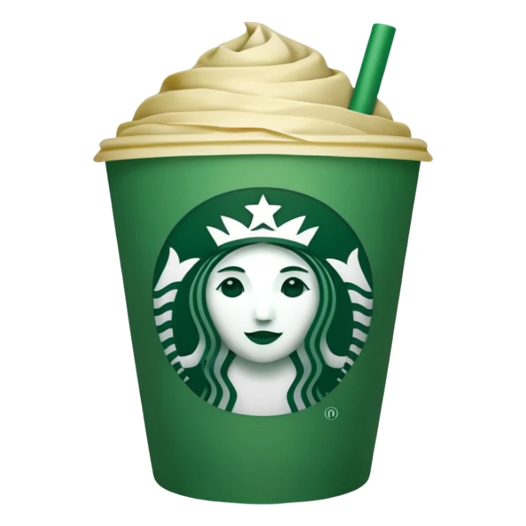 Star colored starbucks green, no face sticker