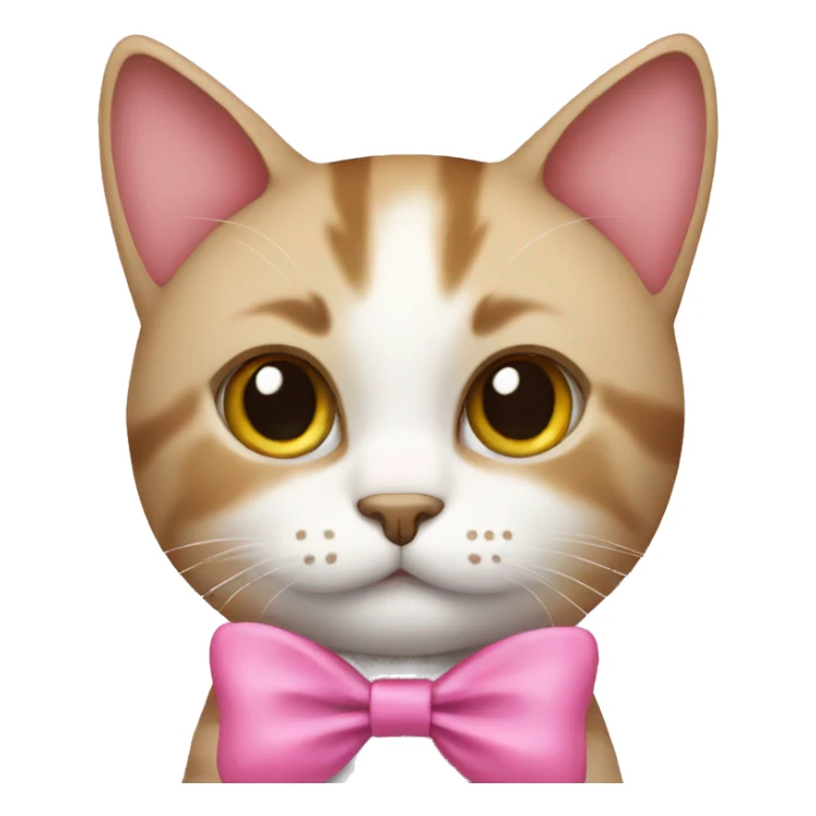 Cat wearing pink bow sticker