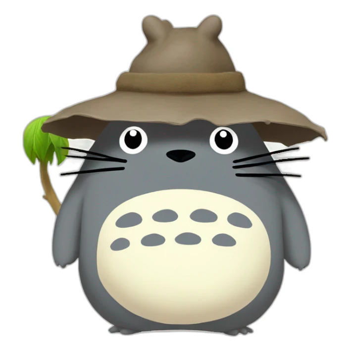 totoro avec le chapeau de muddy sticker