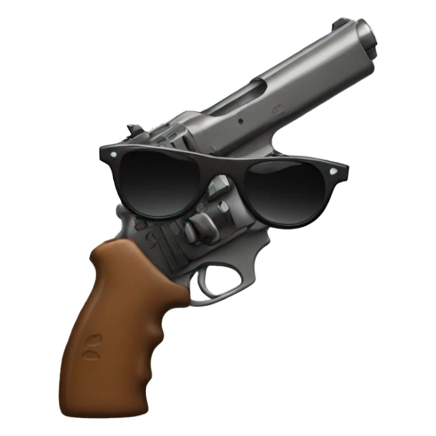 gun with sunglasses sticker