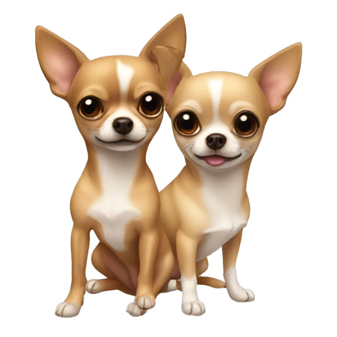 Two chihuahuas, one beige, the other brown sticker