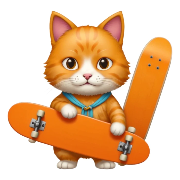 ancient chinese cat hold skateboard  sticker