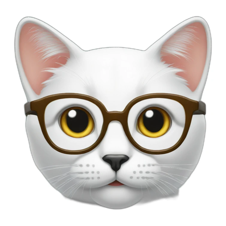 cat with nerd glasses and finger pointed up sticker