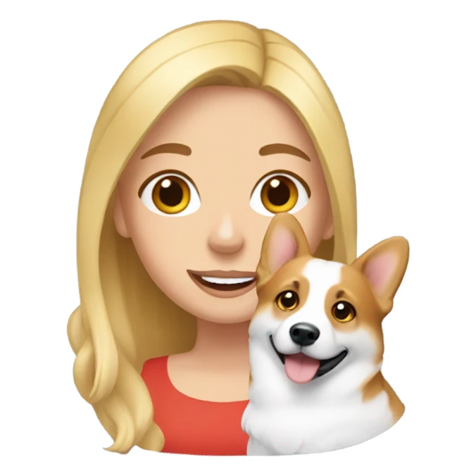 Blonde girl with a corgi sticker