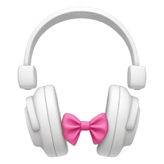 White headphones with pink bow sticker