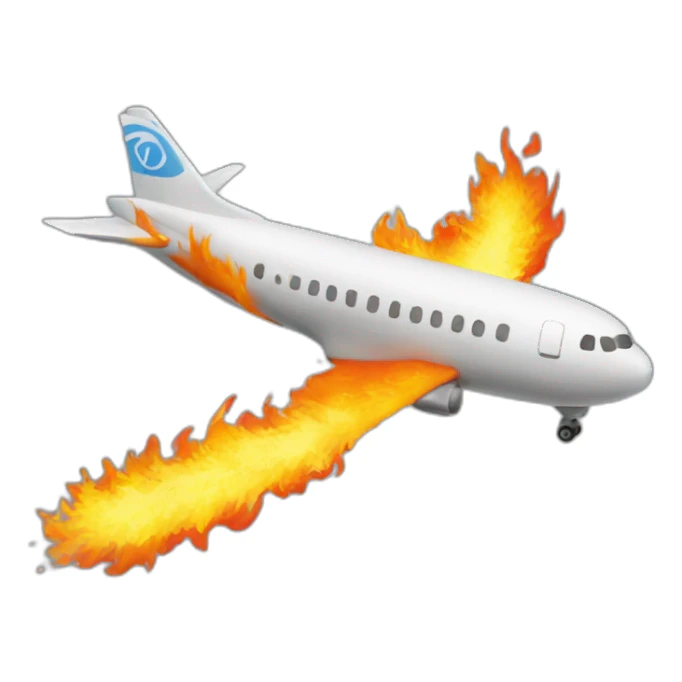Un avion en feu  sticker