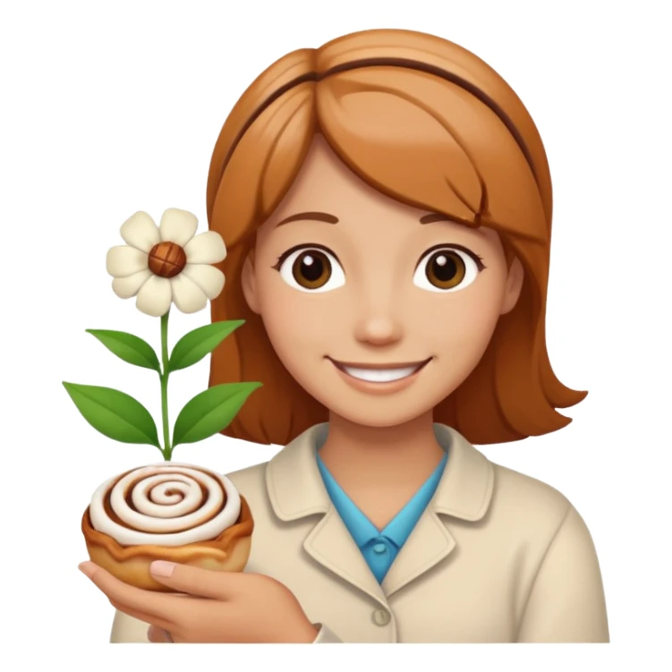 Cinamonrroll con una flor en la mano sticker