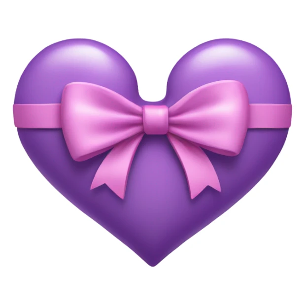 a violet heart wrapped by apink bow sticker