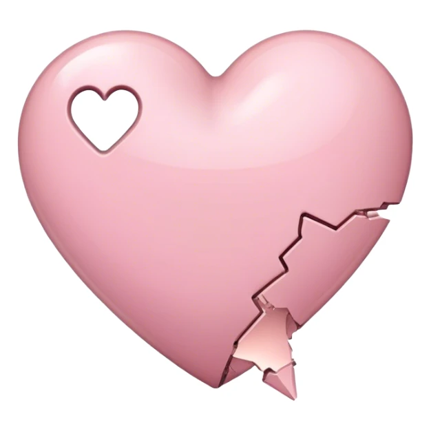 broken light pink heart sticker