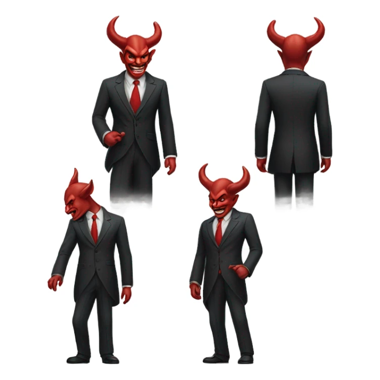 devil evil suit front and back sticker