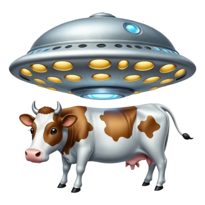 НЛО с коровой  sticker