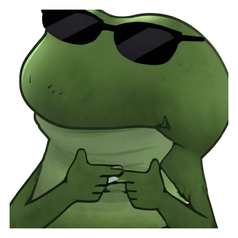 frog with sunglasses sticker
