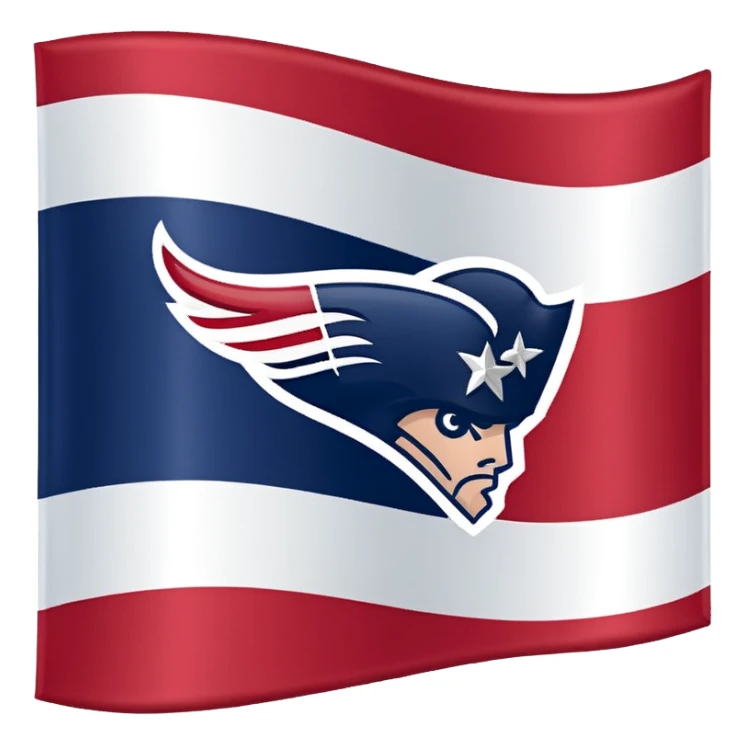 New England Patriots on a flag sticker