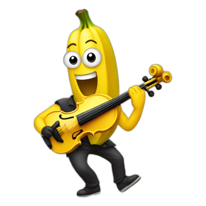 banana playing violin sticker