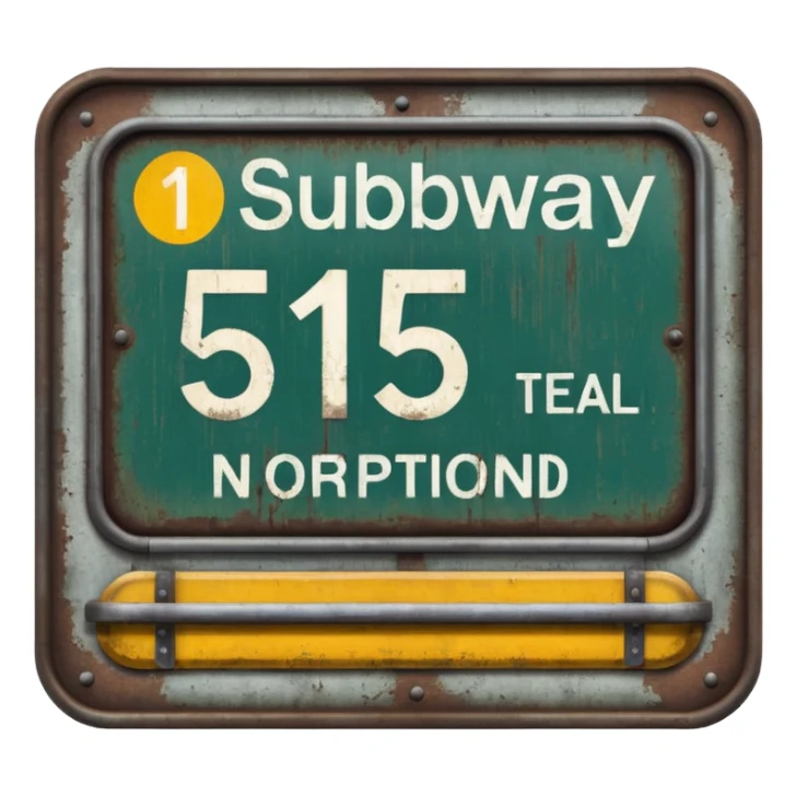 Platform NO.5 board , Subway Sign. sticker