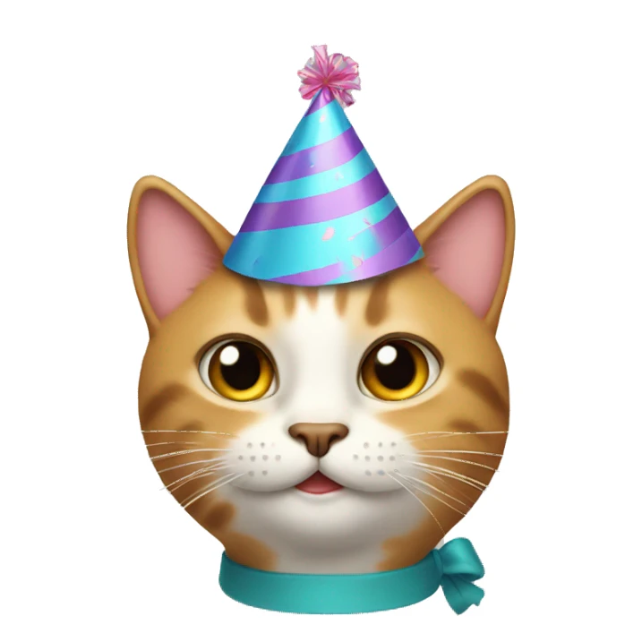 cat with birthday hat sticker