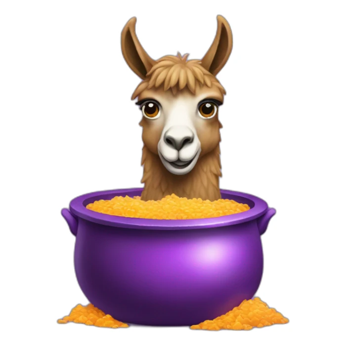 one llama in a purple cauldron sticker