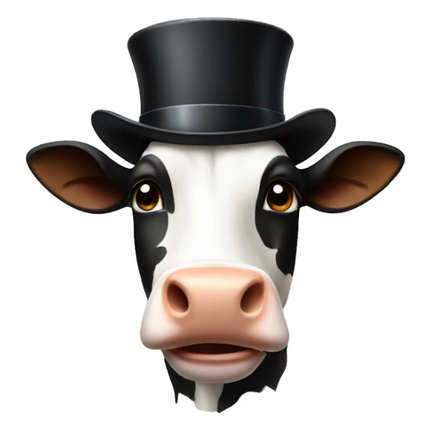 Cow with top hat sticker