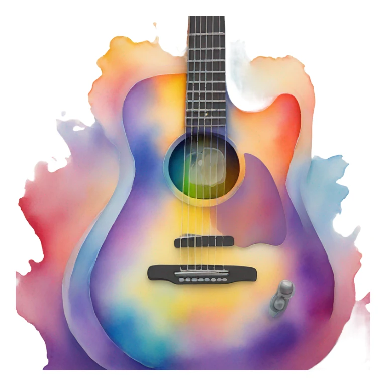 guitar in watercolor style sticker