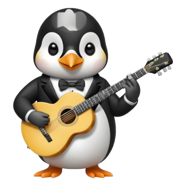 guitar hero penguin sticker
