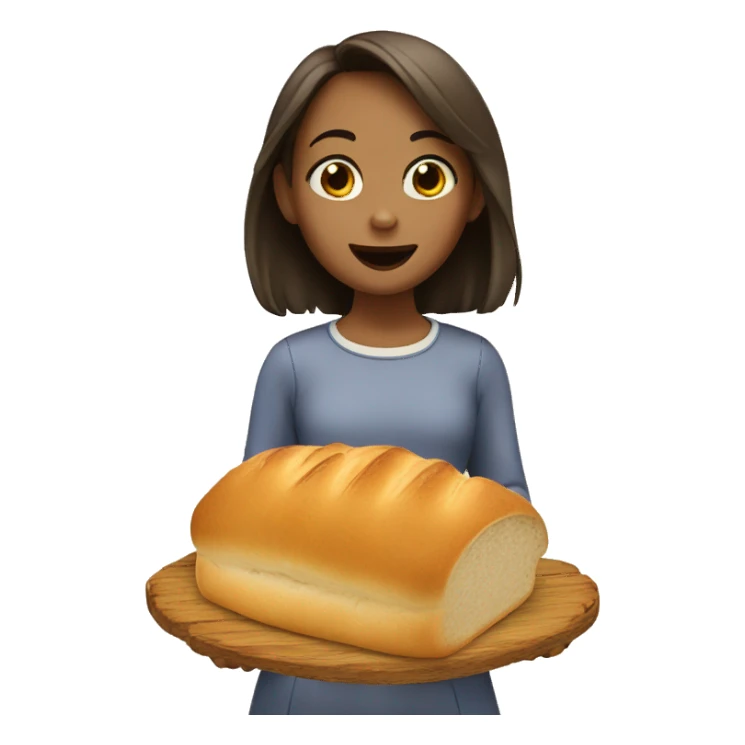 Girl eating bread sticker