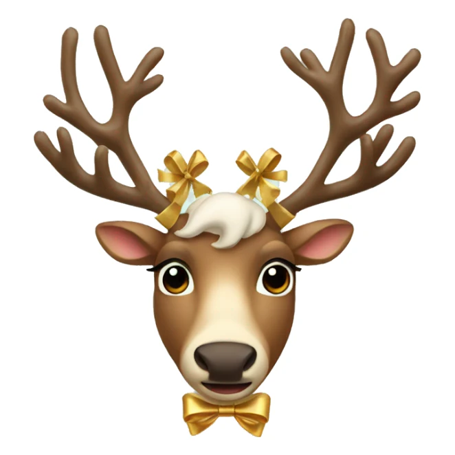 Reindeer with golden bow  sticker